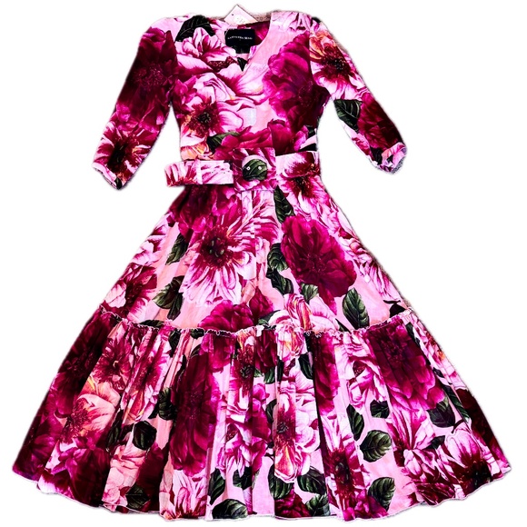 SAMANTHA SUNG Dresses & Skirts - BNWT Samantha Sung Anna Giant Pink Poppies Dress Sz 4